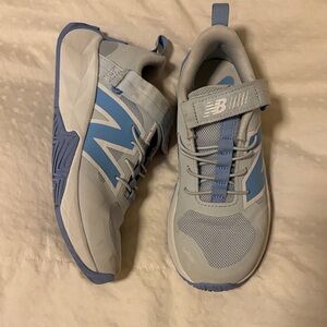 New Balance Light Gray & Powder Blue Kids Athletic Sneakers